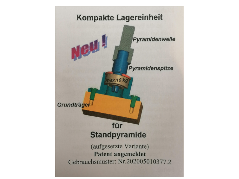 Kugellager für Standpyramide, aufgesetzte Variante