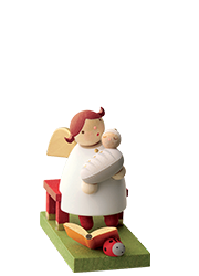 Schutzengel mit Baby, sitzend