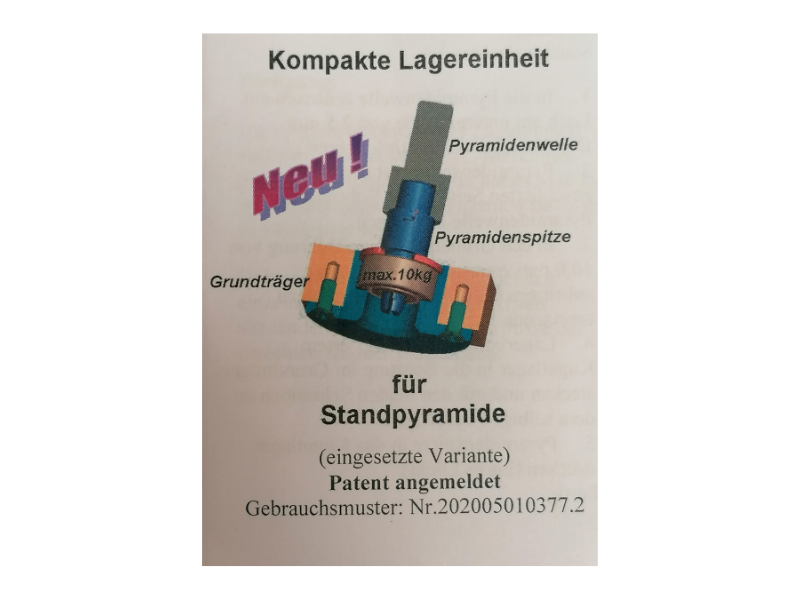 Kugellager für Standpyramide, eingesetzte Variante