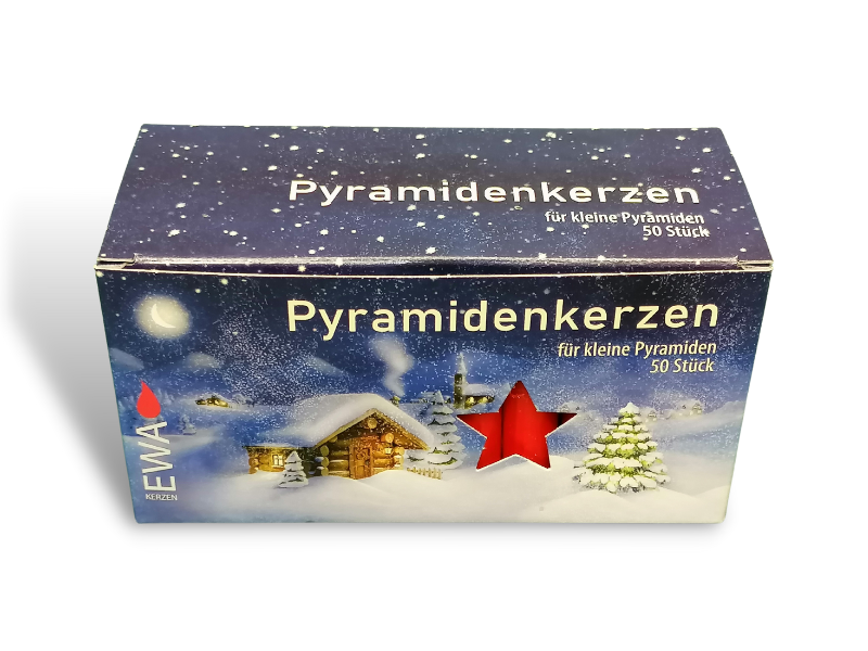 Pyramidenkerzen, Ø 14 mm, rot