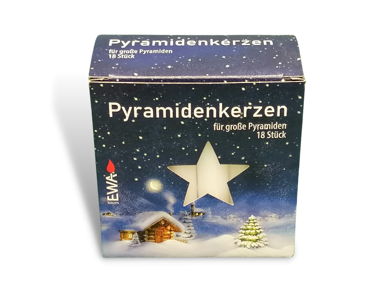 Pyramidenkerzen, dick, Ø 17 mm, weiß