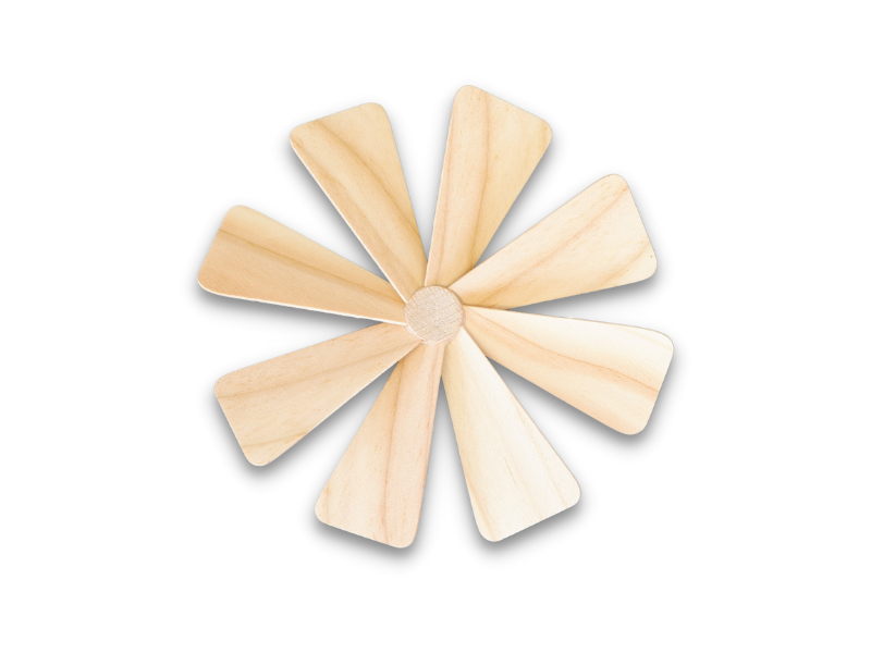 Flügelrad 13 cm Durchmesser, eingeleimte Flügel
