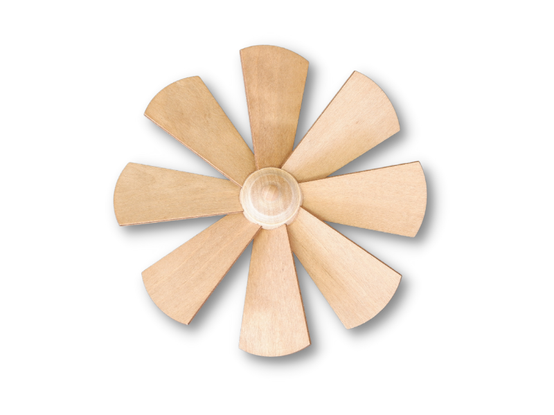 Flügelrad 15 cm Durchmesser, eingeleimte Flügel