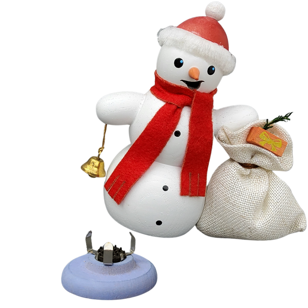 Schneemann mit Geschenkesack