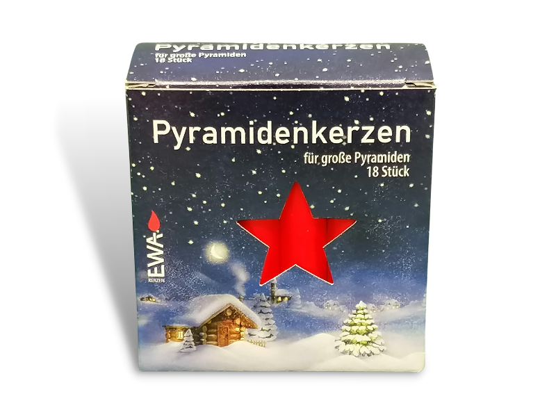 Pyramidenkerzen, dick, Ø 17 mm, rot