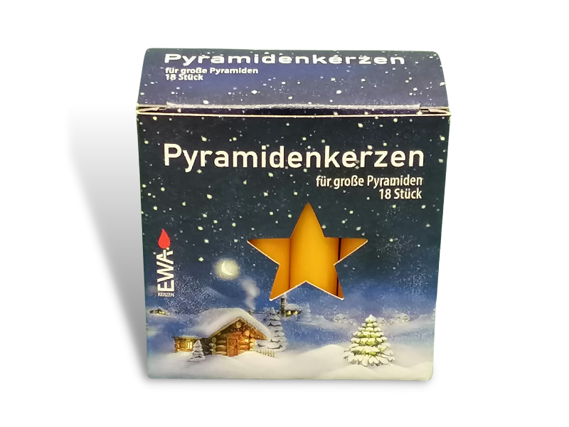 Pyramidenkerzen, dick, Ø 17 mm, honigfarben