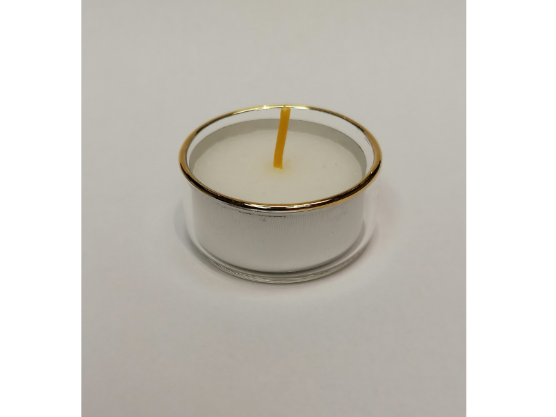 Glaseinsatz für Teelicht mit Goldrand