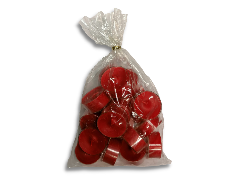 Pyramidenteelichter, rot, 20 Stück