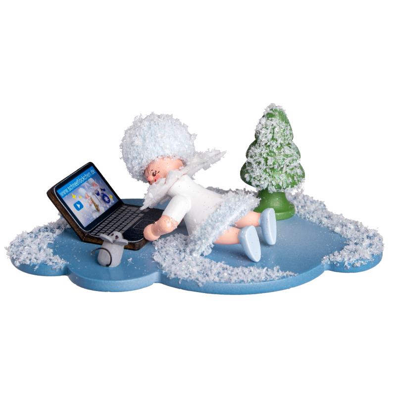 Schneeflöckchen mit Laptop